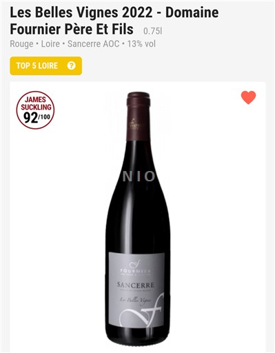 Loire-dalen Sancerre Domaine Fournier Père et Fils Les Belles Vignes 2022