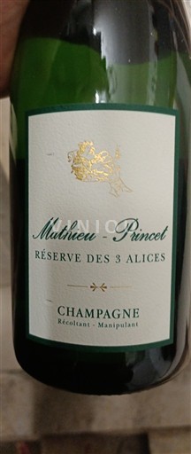 Champagne Sâm-panh Mathieu-Princet Réserve des 3 Alices Không niên vụ