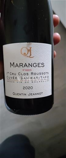 Bourgogne Maranges Premier Cru Quentin Jeannot Sammaritano 2020