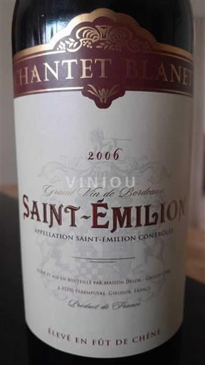 Burdeos Saint-Émilion Chantet Blanet 2006