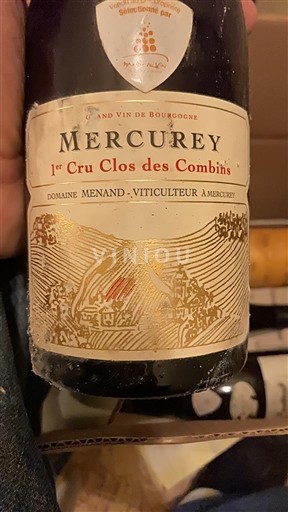Burgundsko Mercurey Premier Cru Domaine Menand 1er Cru Clos des Combins 2019