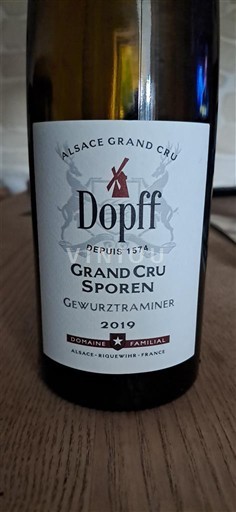 Rượu vang Blanc moelleux Grand Cru Sporen Dopff 2019 Pháp Alsace Gewurztraminer AOC Grand Cru