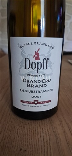 Rượu vang Blanc moelleux Grand Cru Brand Dopff 2021 Pháp Alsace Gewurztraminer AOC Grand Cru