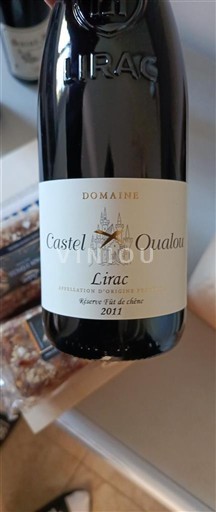 Rhônen laakso Lirac Domaine Castel Oualou Réserve Fût de Chêne 2011