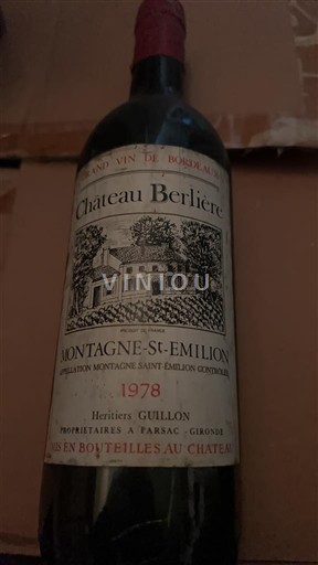 Bordeaux Montagne-Saint-Émilion Château Berlière 1978