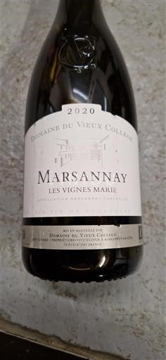 Borgonha Marsannay Domaine Vieux Collège Les Vignes Marie 2020