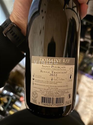 Loirevallei Saint-Pourçain Domaine Ray Rouge Tradition 2022