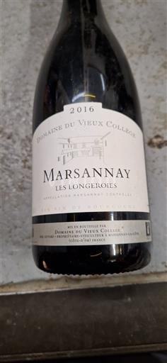 Bourgogne Marsannay Domaine Vieux Collège Les Longeroies 2016