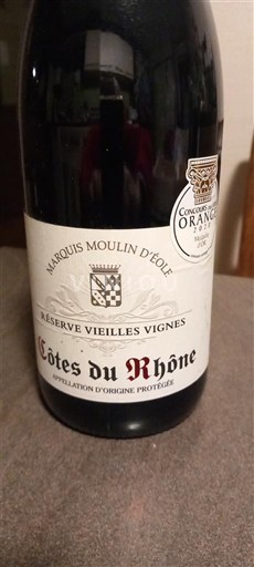 Valle del Rodano Côtes-du-Rhône Marquis Moulin d’Eole Réserve Vieilles Vignes 2019