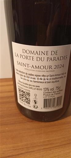 Beaujolais Saint-Amour Domaine La Porte du Paradis 2024