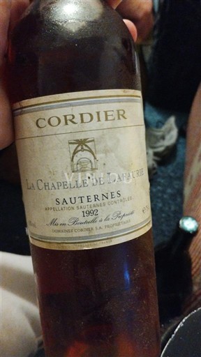 Bordeaux Sauternes La Chapelle de Lafaurie 1992