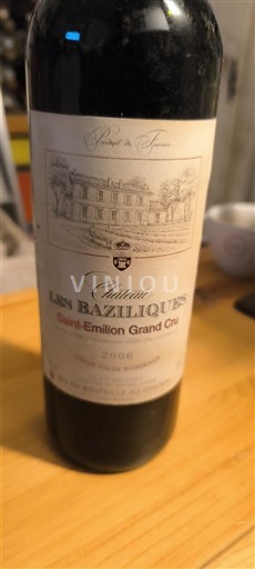 Bordeaux Saint-Émilion Grand Cru Château Les Baziliques 2006