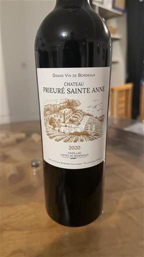 Bordeaux Côtes-de-Bordeaux Château Prieuré Sainte Anne 2020