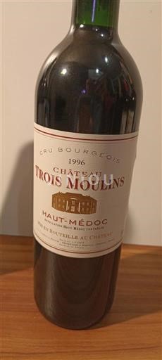 Bordeaux Haut-Médoc Château Trois Moulins Cru bourgeois 1996