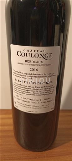 Bordeaux Château Coulongue 2016