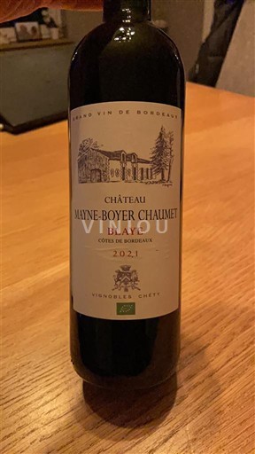 Bordeaux Blaye-côtes-de-bordeaux Château Mayne-Boyer Chaumet 2021