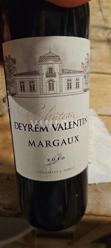 Bordeaux Margaux Château Yrem Valentin 2010