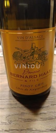 Alsacia Domaine Bernard Haas & Fils Côtes de Kaysersberg 2024