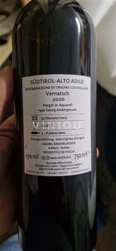 Tridentsko-Horní Adiže Horní Adiže Georg Andergassen Vernatch 2020