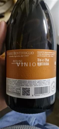 Lombardy Terre Bentivoglio Riesling Không niên vụ