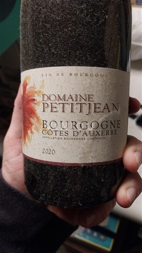 Burgundi Bourgogne Côtes d'Auxerre Domaine Petitjean 2020