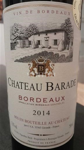 Bordéus Château Barade 2014