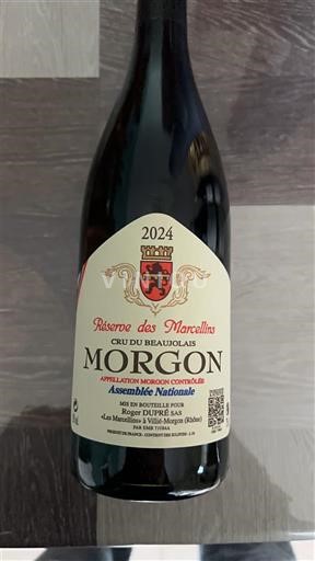 Beaujolais Morgon Réserve des Marcellins Assemblée Nationale 2024