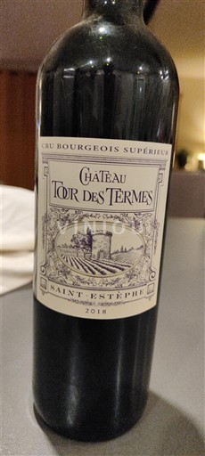 Bordeaux Saint-Estèphe Cru Bourgeois Supérieur Château Tour des Termes 2018