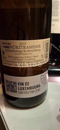 Luksemburška Mosela Premier Cru Caves St Remy - Desom Schwebsange Kolteschberg 2023