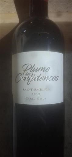 Bordeaux Saint-Émilion Cyril Gouy Plume des Confidences 2017