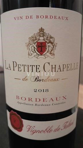 Bordeaux Vignoble de Tobeo La Petite Chapelle 2018