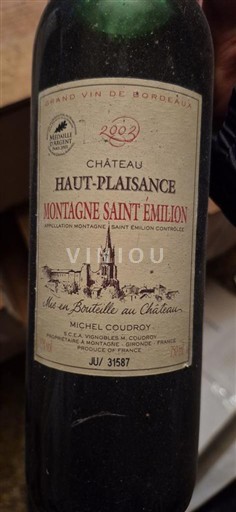 Bordeaux Montagne-saint-émilion Château Haut-Plaisance 2003