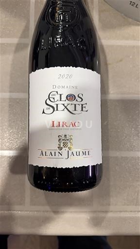 Rượu vang Rouge sec Alain Jaume Domaine Clos de Sixte 2020 Pháp Thung lũng Rhône Lirac AOC