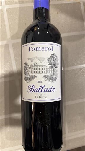 Burdeos Pomerol Château La Pointe Ballade 2016