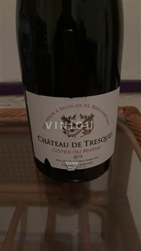 Rhône Valley Côtes-du-Rhône Château Tresques Hommage à Nicolas de Beaulhausse 2019