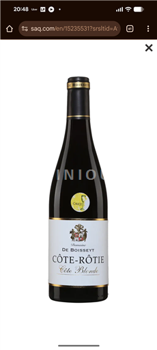 Rhône Valley Côte-Rôtie De Boisseyt Côte Blonde 2020