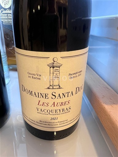 Rhônen laakso Vacqueyras Domaine Santa Duc Les Aubes 2021