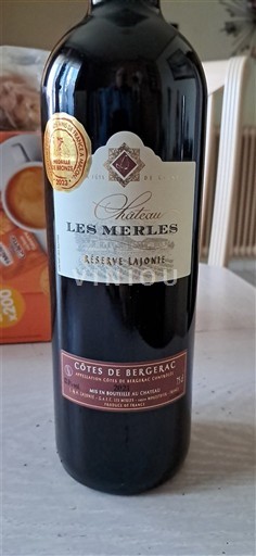 Sydväst Côtes-de-bergerac Château Les Merles Réserve Lajonie Icke årgångsbetecknad