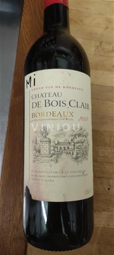 Bordeaux Château Bois Clair 2017