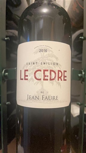 Bordeaux Saint-Émilion Jean Faure Le Cèdre 2016