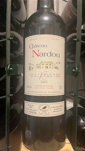 Bordeaux Castillon Côtes de Bordeaux Château Nardou 2003