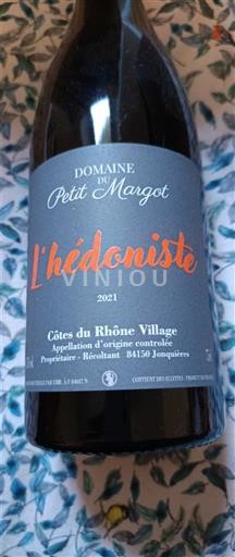Rhônen laakso Côtes-du-rhône-villages Domaine Petit Margot L'hédoniste 2021