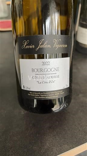 Burgundi Bourgogne Côtes d'Auxerre Xavier Julien La Côte d'Or 2022