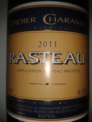 Rhône Valley Rasteau Domaine Didier CHARAVIN 2020