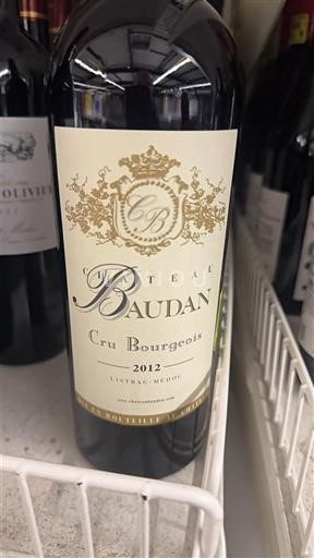 Bordeaux Listrac-Médoc Cru Bourgeois Château Baudan 2012