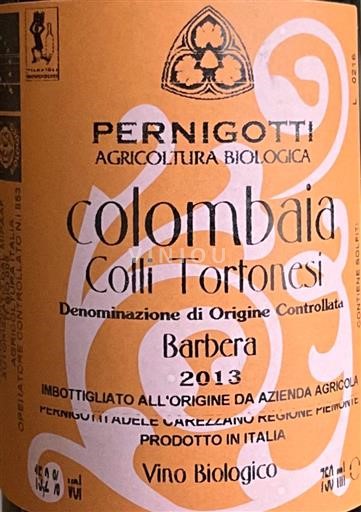 Piedmont Wines Colli Tortonesi Pernigotti Colombaia 2013