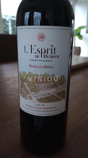 Bordeaux Moulis-en-Médoc Château Truch Grand Poujeaux L'Esprit de Dutruch 2019