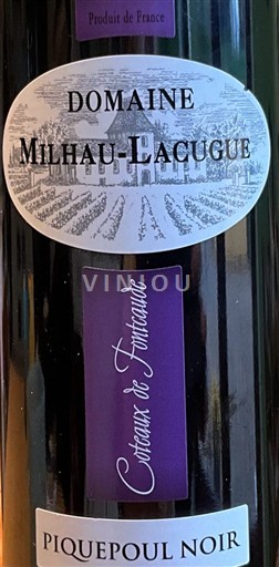 Languedoc ja Roussillon Fontcauden rinteet Domaine Milhau-Lacugue Piquepoul Noir 2017