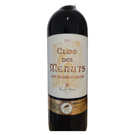 Vin Rouge sec Clos des Menuts 2018 Francë Bordoja Saint-Émilion Grand Cru AOC