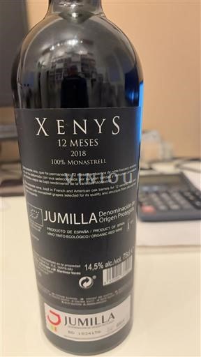 Vini Rouge sec 12 Meses Xenys 2018 Spagna Murcia Jumilla DO